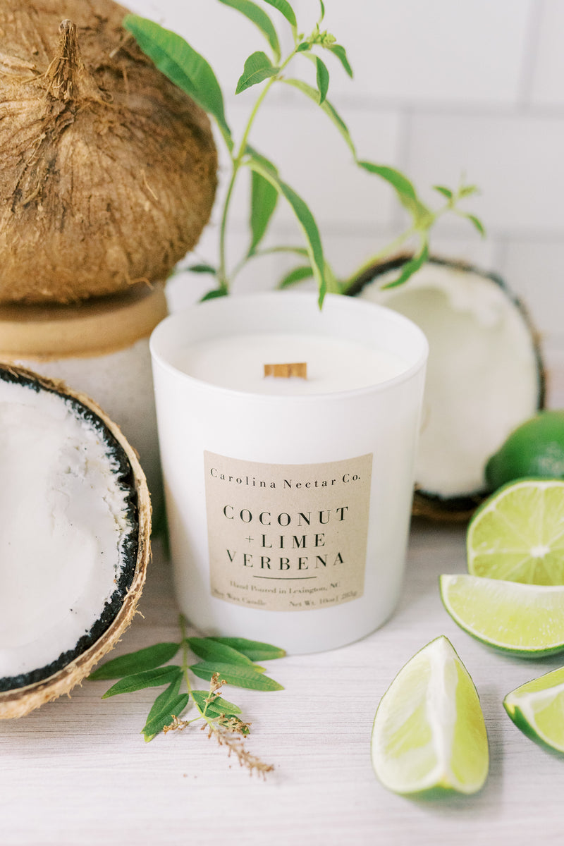 Beach Bum Candle: All-Natural Soy with Coconut and Lime Fragrance –  outofdarknesscandleco