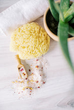 Load image into Gallery viewer, Pink Bath Salts with rose petals and calendula flowers