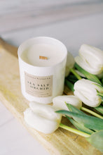 Load image into Gallery viewer, Sea salt and Orchid soy wax candle with wooden wick