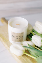 Load image into Gallery viewer, White Tea and Lemon soy wooden wick candle