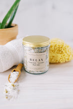 Load image into Gallery viewer, RELAX Chamomile + Lavender Herbal Bath Salts
