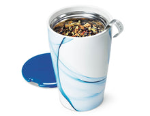 Load image into Gallery viewer, blue watercolor mug with lid and infuser
