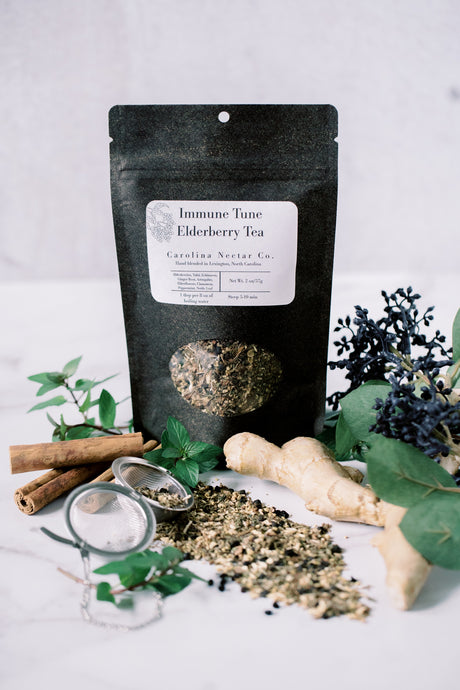 Elderberry herbal tea for immune support