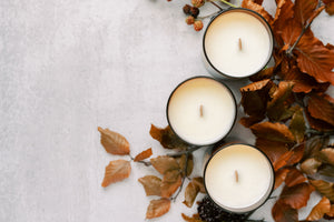 Fall candle collection soy wax wooden wick