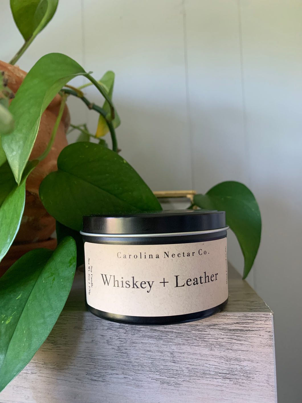 Whiskey + Leather 11oz Ceramic Jar