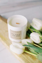 Load image into Gallery viewer, Sea salt and Orchid soy wax candle with wooden wick
