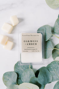 Oakmoss and amber soy wax melts from nc candle company
