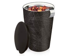 North Carolina Tea company infuser cup with botanical design